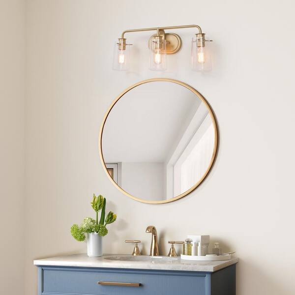 Uolfin Modern Gold Bathroom Vanity, Bathroom Lights Above Mirror Home Depot
