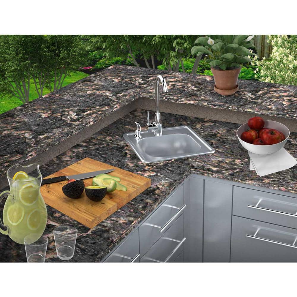 17'' Brushed Stainless Steel Drop-In Outdoor Kitchen Sink
