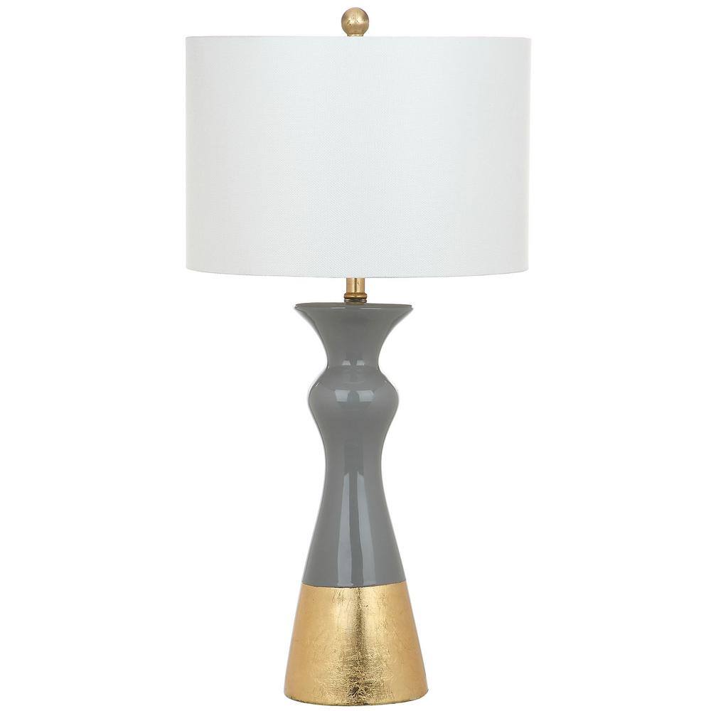Milan Inspired Grey & Gold Ceramic 30.5" Table Lamp Set