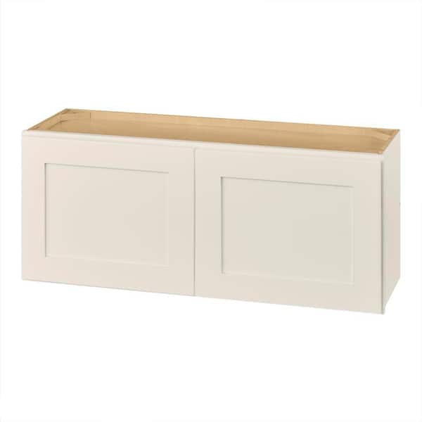 Hampton Bay Avondale 36 in. W x 12 in. D x 15 in. H Ready to Assemble Plywood Shaker Wall Bridge Kitchen Cabinet in Antique White