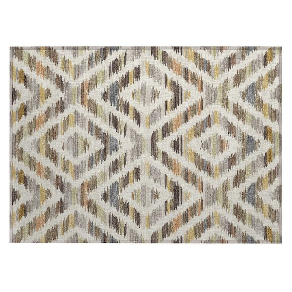 Chantille Machine Washable Indoor/Outdoor Abstract ACN2453 Chocolate 2 ft. x 3 ft. Accent Rug