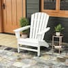 POLYWOOD Grant Park Traditional Curveback White Plastic Outdoor Patio Adirondack Chair (Set of 1)