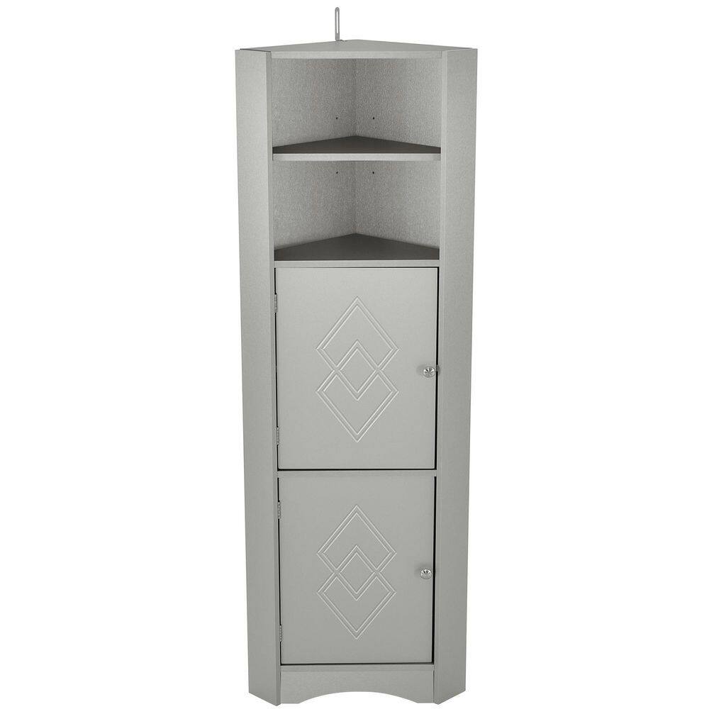 14.96 in. W x 14.96 in. D x 61.02 in. H Gray Triangle Modern Style Bathroom