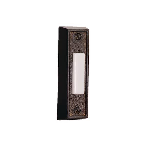 Wired Surface Mount Bronze Finish Doorbell Push Button with Illuminated LED Chime Button