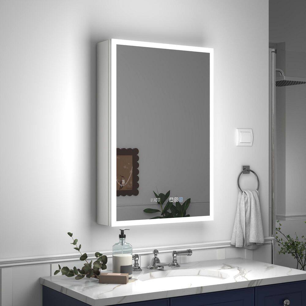 Gleamr 20 in. W x 30 in. H Rectangular Aluminum Medicine Cabinet with Mirror price history on PriceWatchPro