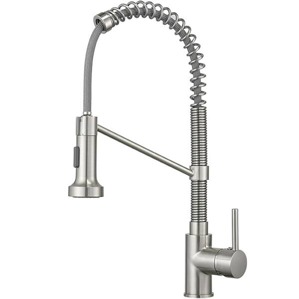 WANMAI Single Handle Pull Down Sprayer Kitchen Faucet with Advanced Spray Commercial 1Hole