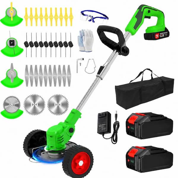 47 in. Edger Cordless Electric Weed Eater 4-in-1 Grass Trimmer Brush Cutter Lawn Edger Mower with Wheels 1 Piece