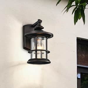 1-Light Oiled Rubbed Bronze Metal Outdoor Wall Lantern Sconce with Anti-Rust and Waterproof (2-Pack)