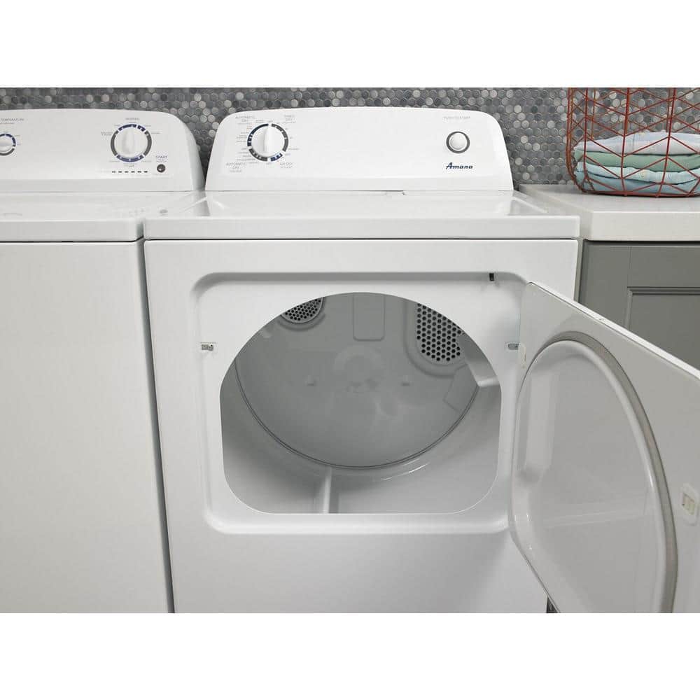 White 6.5 cu. ft. Electric Dryer with Moisture Sensing