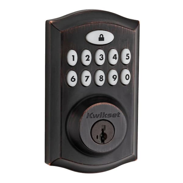 Kwikset SmartCode 913 Venetian Bronze Single Cylinder Keypad Electronic Deadbolt Featuring SmartKey Security