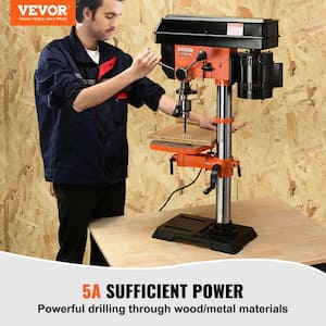 12 in. Benchtop Drill Press 5 Amp Variable Speed Cast Iron Bench Drill Press 12 in. Swing Distance for Wood Metal