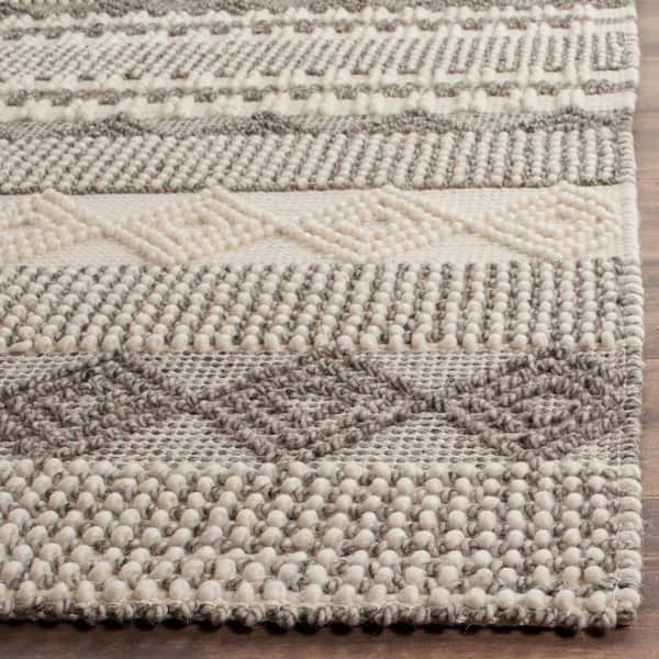 SAFAVIEH Natura Carly Geometric Braided Wool Area Rug, Ivory, 6' x
