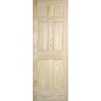 28 in. x 80 in. 6 Panel Radiata Unfinished Smooth Solid Core Pine Interior Door Slab