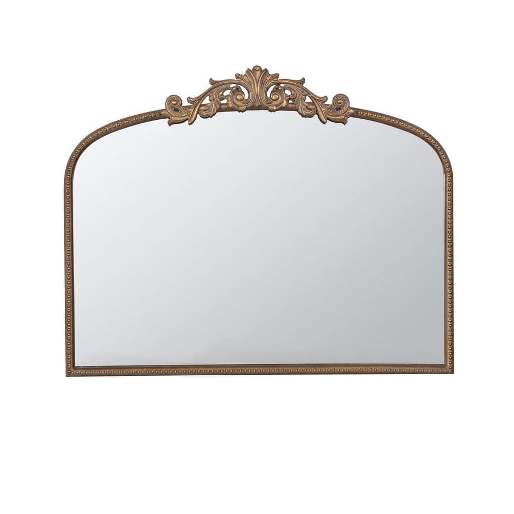 Gold 40 in. W x 31.5 in. H Arched Metal Wall Mirror