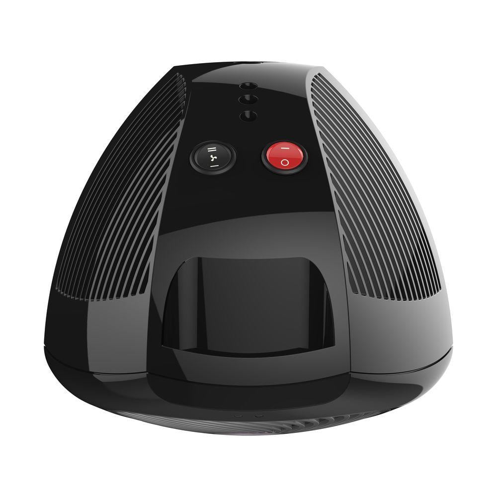 Compact Black Electric Personal Space Heater with Automatic Shut-off