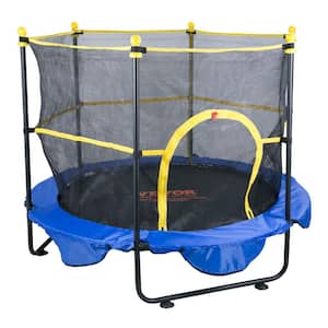 5 ft. Trampoline 60 in. Indoor Outdoor Trampoline with Safety Enclosure Net Minimum Toddler Recreational Trampoline