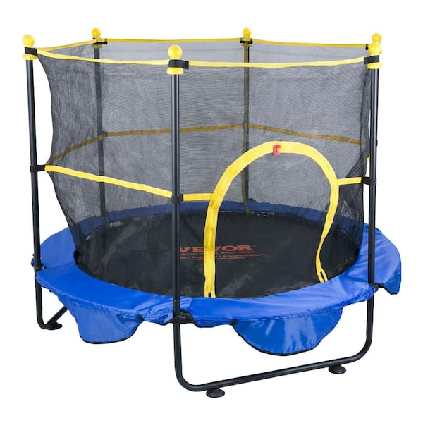 VEVOR 5 ft. Trampoline 60 in. Indoor Outdoor Trampoline with Safety Enclosure Net Minimum Toddler Recreational Trampoline