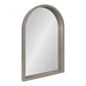 Hutton 20.00 in. W x 30.00 in. H Arch Wood Gray Framed Transitional Wall Mirror