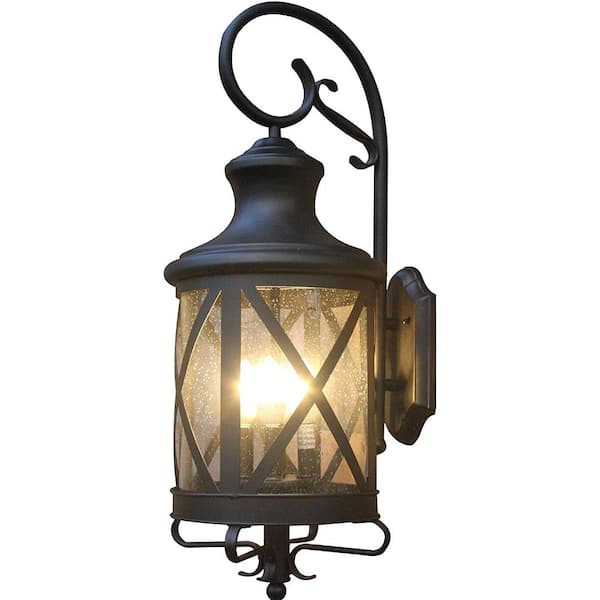 Unbranded Axel Black Dust to Dawn Outdoor Hardwired Lantern Sconce