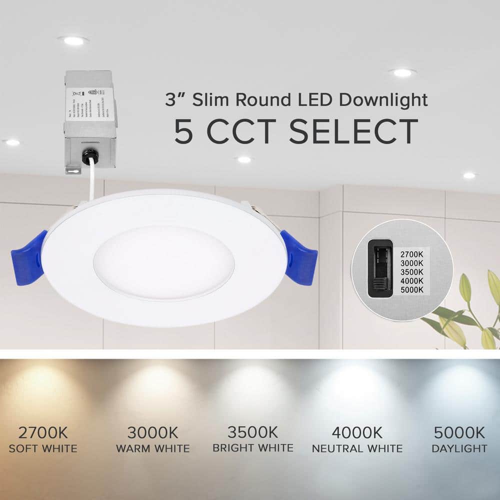 3-Inch White Aluminum Round Dimmable LED Recessed Downlight