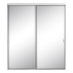 72 in. x 80 1/2 in. Style Lite Bright Clear Aluminum Frame Mirrored Interior Sliding Closet Door
