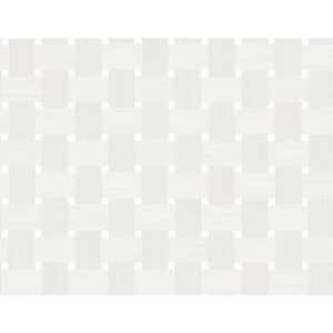 60.75 sq. ft. Caster Sugar Basketweave Embossed Vinyl Unpasted Wallpaper Roll