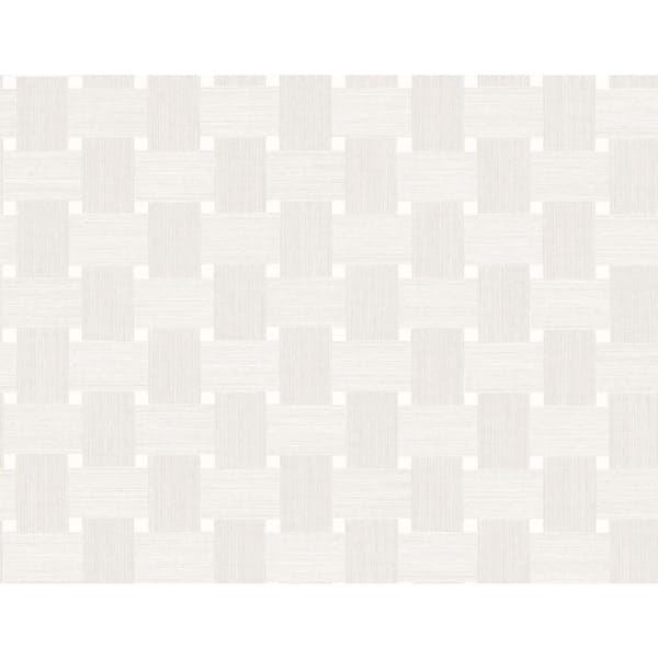 Seabrook Designs 60.75 sq. ft. Caster Sugar Basketweave Embossed Vinyl Unpasted Wallpaper Roll