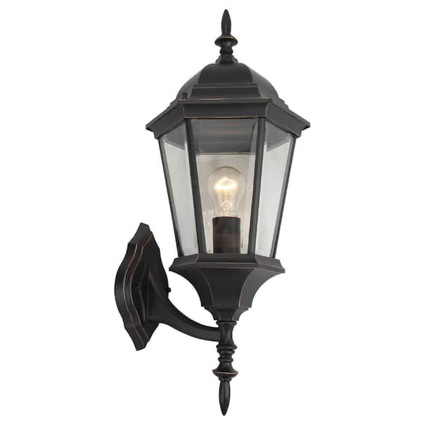Unbranded Jovel Black Outdoor Hardwired Lantern Sconce with Incandescent