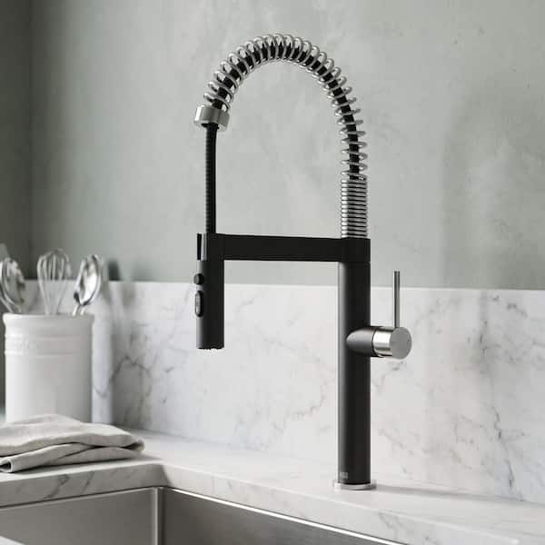 VIGO Edison Pro 20 in. Single Handle Pull Down Sprayer Kitchen