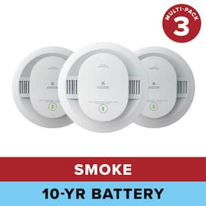 10-Year Battery Powered Smoke Detector with Photoelectric Sensor and Voice Alerts (3-Pack), 20SD10-V