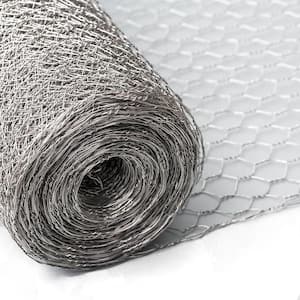 Galvanized Hexagonal Fencing Wire Mesh Poultry Netting For Plant Protection, DIY Craft and Home Decors, 36 In. x 12 Ft.