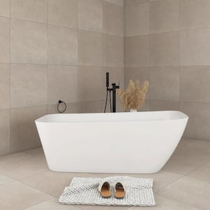 63 in. x 28 in. Freestanding Soaking Bathtub with Left Drain in White