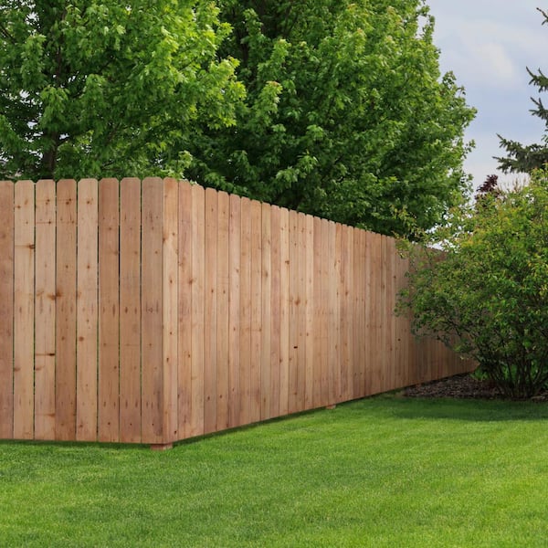 Outdoor Essentials 6 ft. x 8 ft. Cedar Dog Ear Fence Panel 318735 The Home Depot