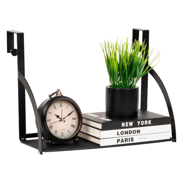 6.25 in. W x 15.75 in. D Black Hanging Cubicle Shelf Organizer, Cubicle Decorative Wall Shelf, Metal