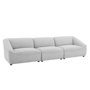 Comprise 3-Piece 107.5 in. Light Gray Fabric 3 seat Straight Symmetrical Sectionals Sofa