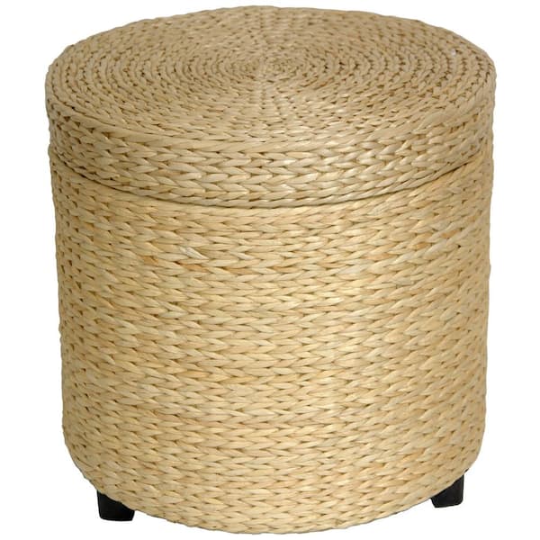 wicker stool with storage