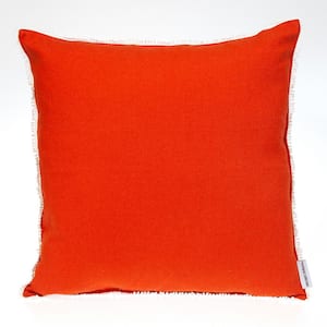 20 X 20 Transitional Solid Orange Square 16 in. x 16 in. Pillow