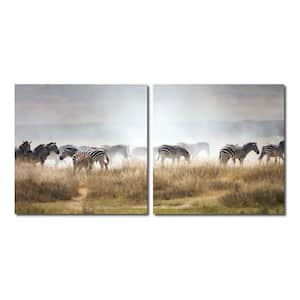 A Zeal of Zebras Unframed Photography Wall Art 19.68 in. x 19.68 in