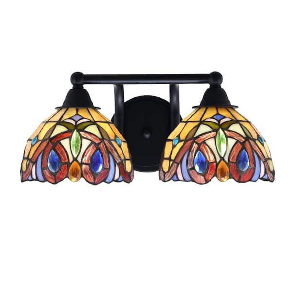 Unbranded Madison 8.5 in. 2-Light Matte Black Vanity Light