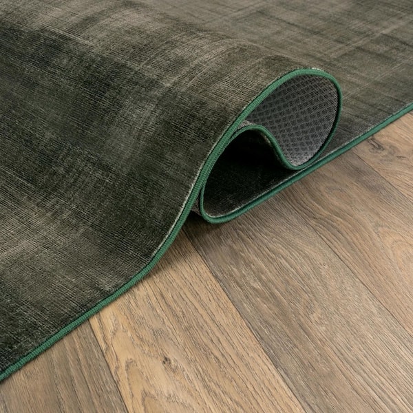 Vignette Ombre Sage Green Machine Washable Non-Slip Backing 6 ft. x 9 ft. Green Area Rug