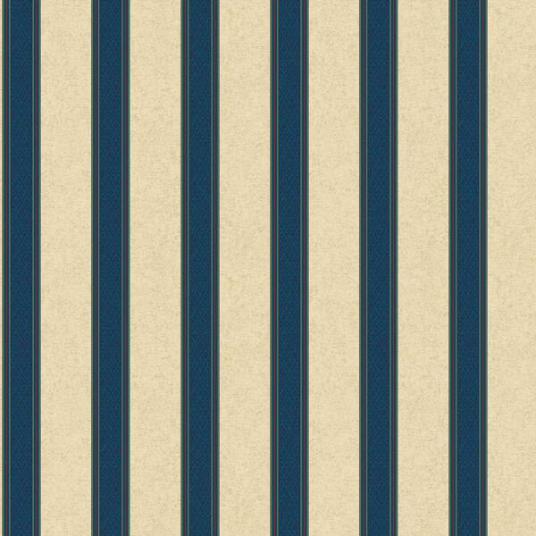 The Wallpaper Company 8 in. x 10 in. Blue Jewel Tone Damask Harlequin Stripe Wallpaper Sample-DISCONTINUED