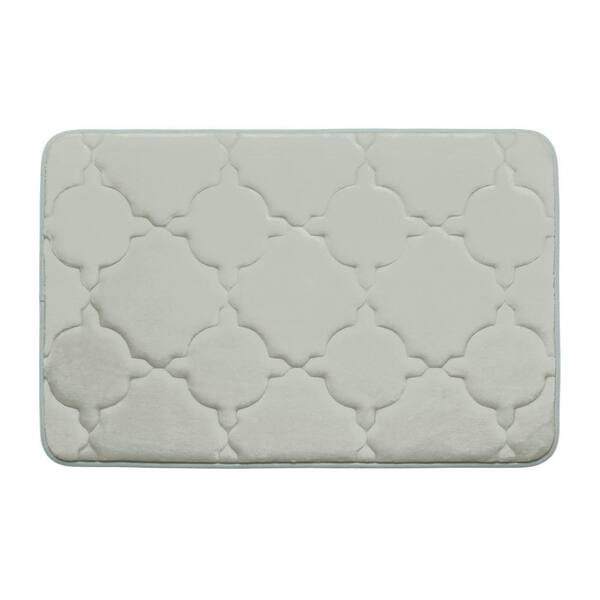 BounceComfort Dorothy Light Gray 17 in. x 24 in. Memory Foam Bath Mat