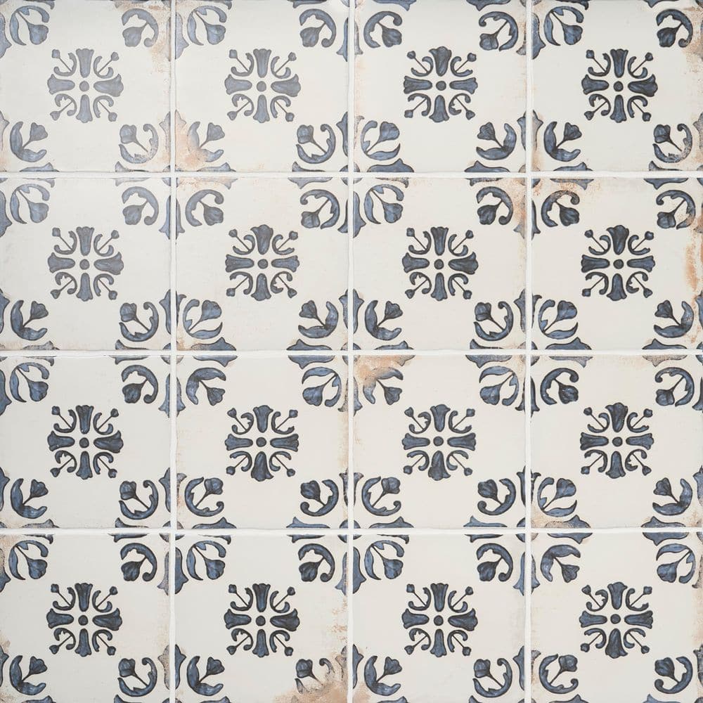 Ivy Hill Tile Sienna Terracotta Bell Blue 8.85 in. x 8.85 in