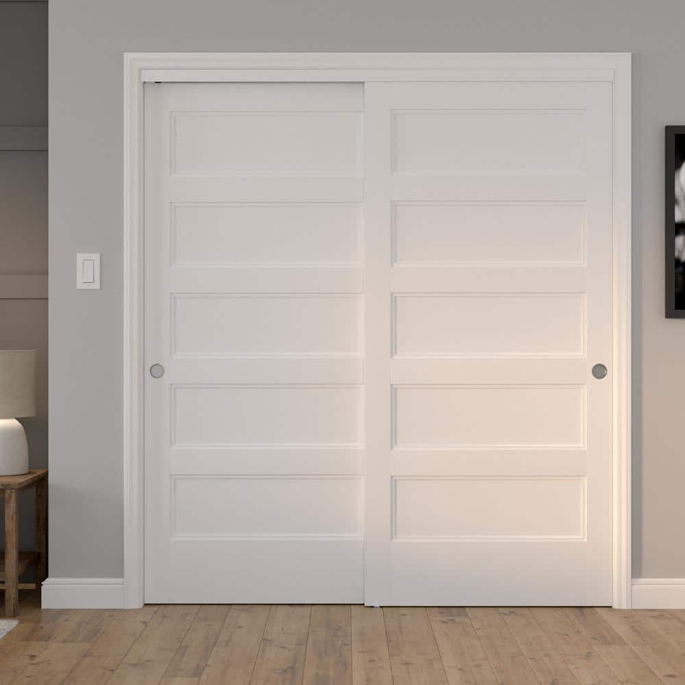 72" Silver Zinc Steel Bypass Door Hardware Kit