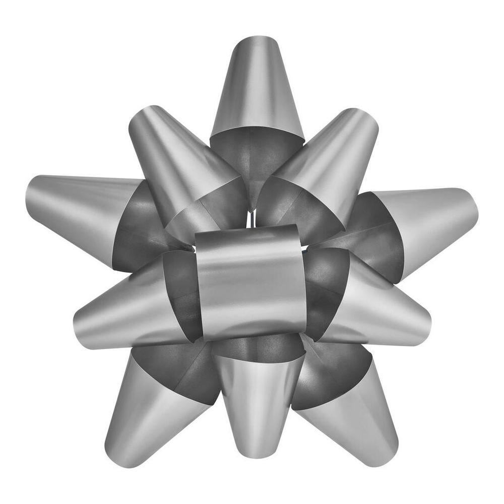 Home Accents Holiday 20 in Silver Metal Christmas Bow 22GE20386 The Home Depot