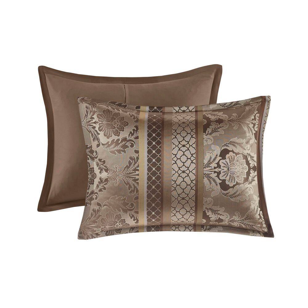 Bellagio Brown and Gold Queen Jacquard Comforter Set