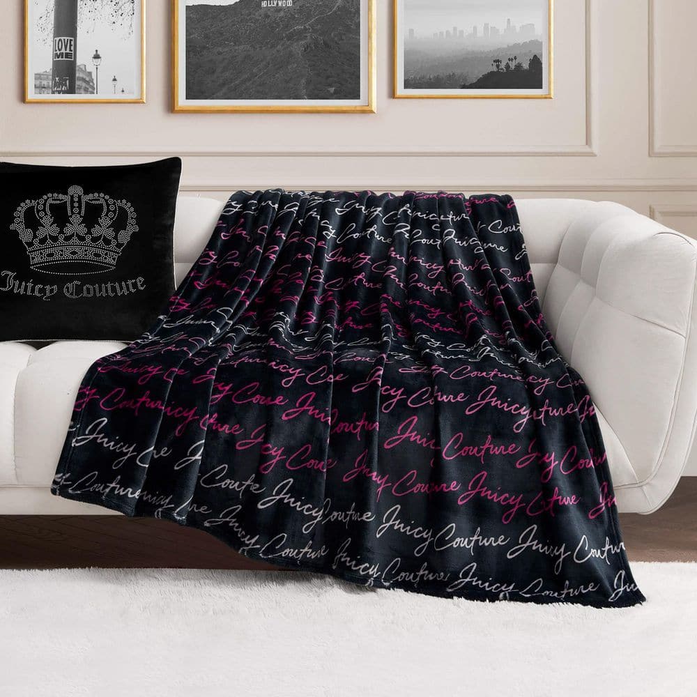 Script Wave Black Plush 60 in. x 70 in. Polyester Throw Blanket price history on PriceWatchPro