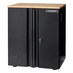 Pro Duty Welded 20-Gauge Steel 2-Door Garage Base Cabinet in Black LINE-X (28 in. W x 33 in. H x 21.5 in. D)