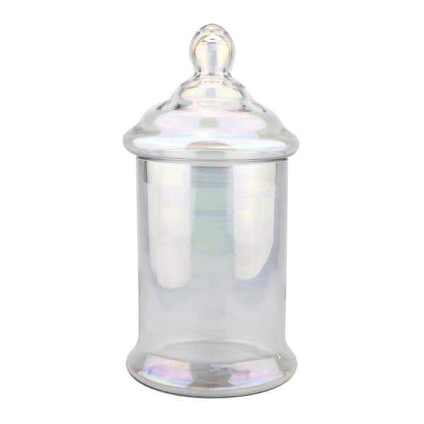 Stonebriar Collection 6.5 in. x 13 in. Clear Luster Glass Apothecary Jar