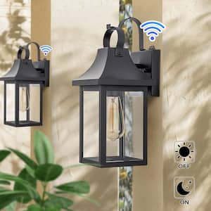 Black Dusk to Dawn Outdoor Hardwired Wall Lantern Scone with No Bulbs Included